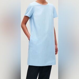COS Light Blue Midi Dress with bow. EU 38/ size 6 US